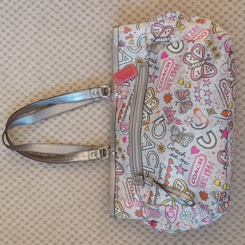 COACH Bandana Graffiti Butterfly Tote Diaper Bag, Work Tote, Overnighter